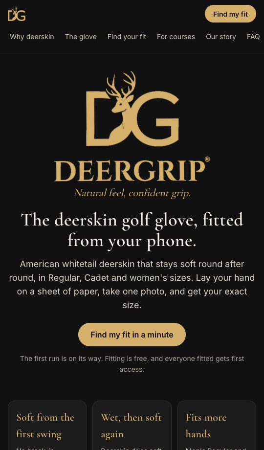 DeerGrip home screen